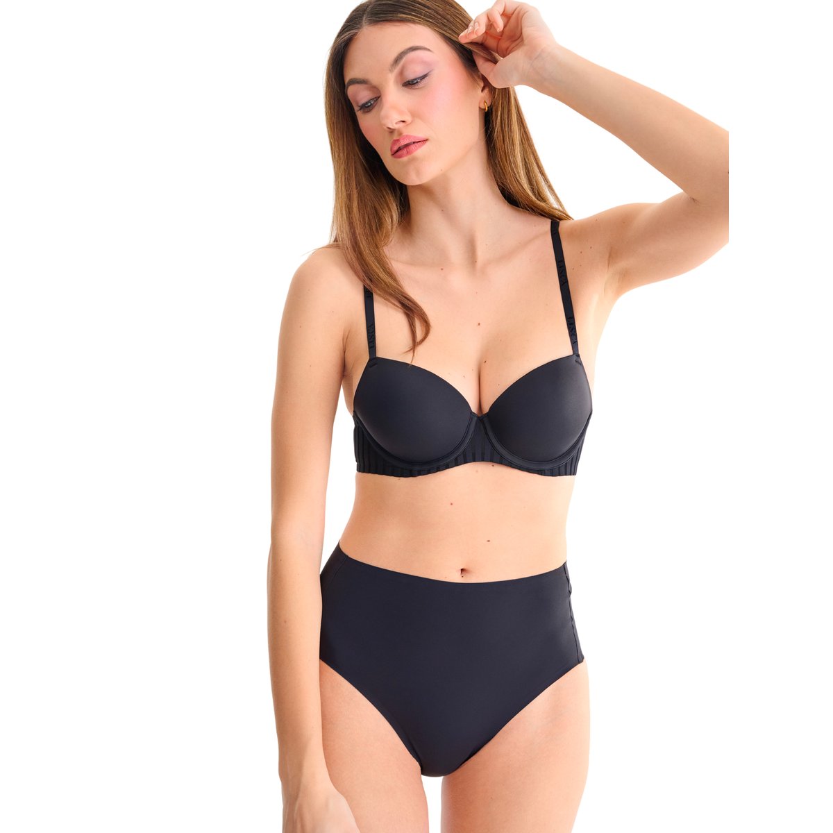 Culotte échancrée taille haute TIA noir, LISCA