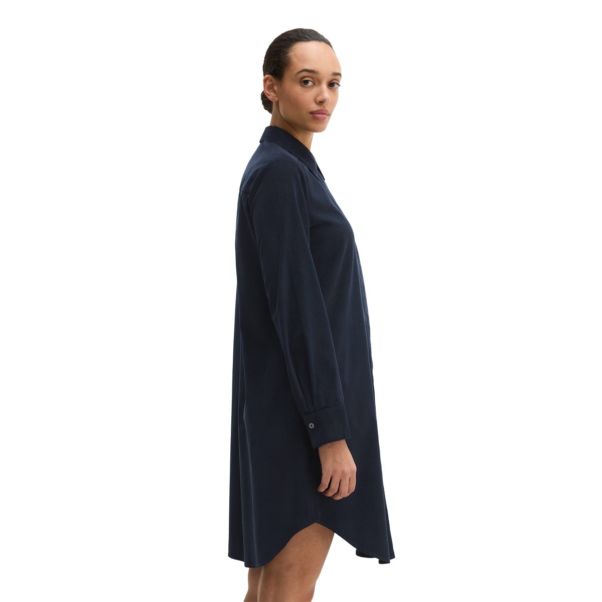 Robe chemisier large en qualité velours côtelé bleu, MARC O'POLO