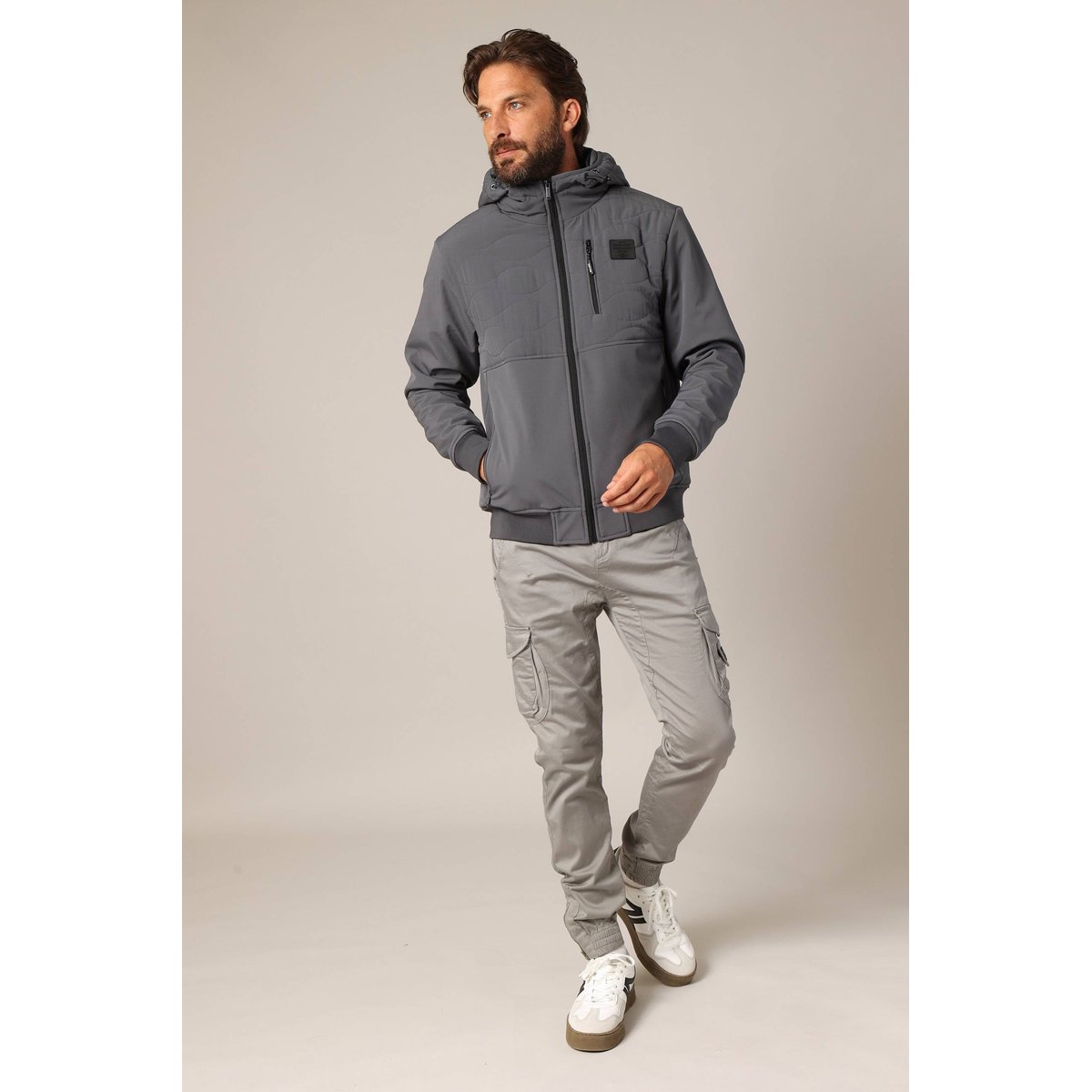 Veste à capuche FLAY dark grey, DEELUXE