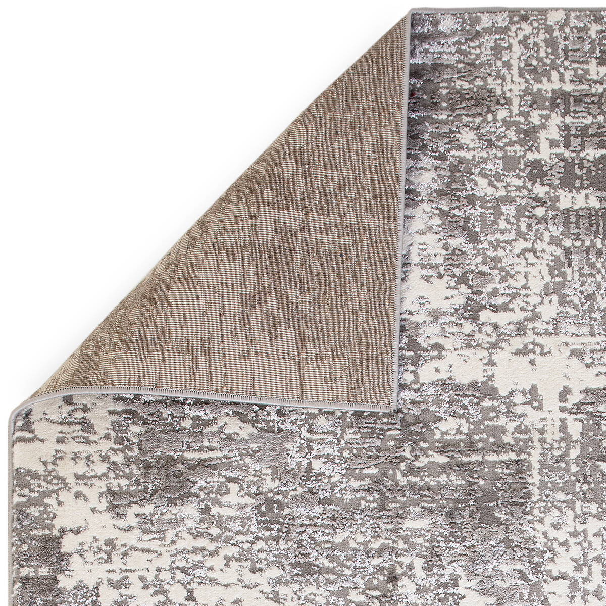 Faded Metallic Abstract Rug silver-coloured, SO'HOME