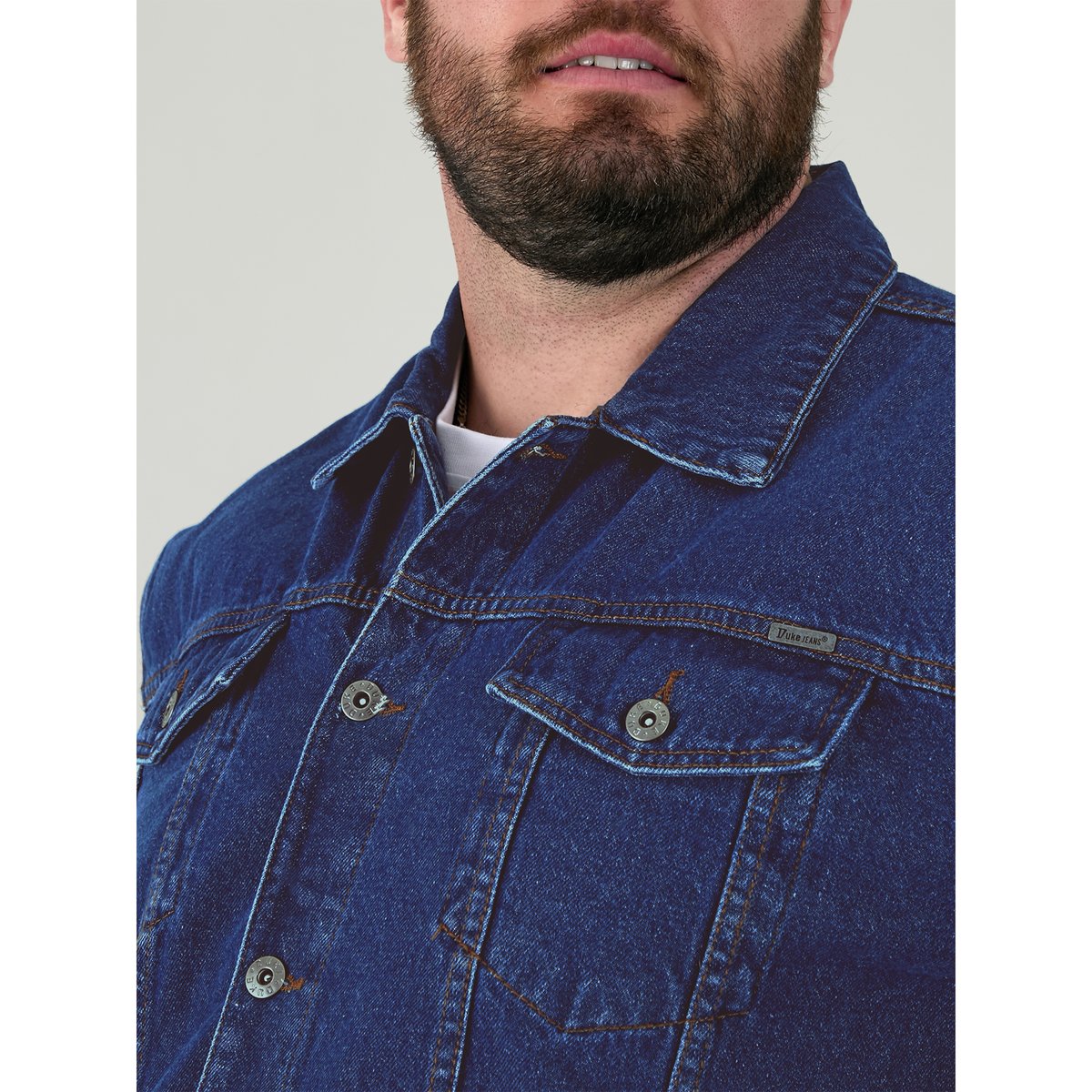 Veste unie en jean LONDON bleu denim, DUKE