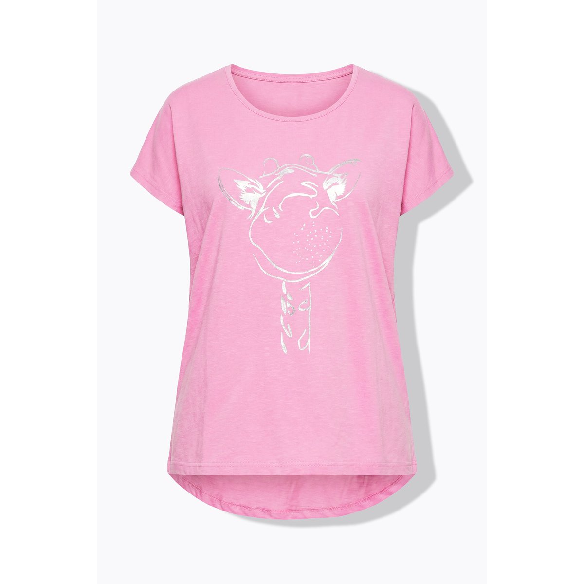 T-shirt oversize à imprimé animal métallisé framboise, ULLA POPKEN