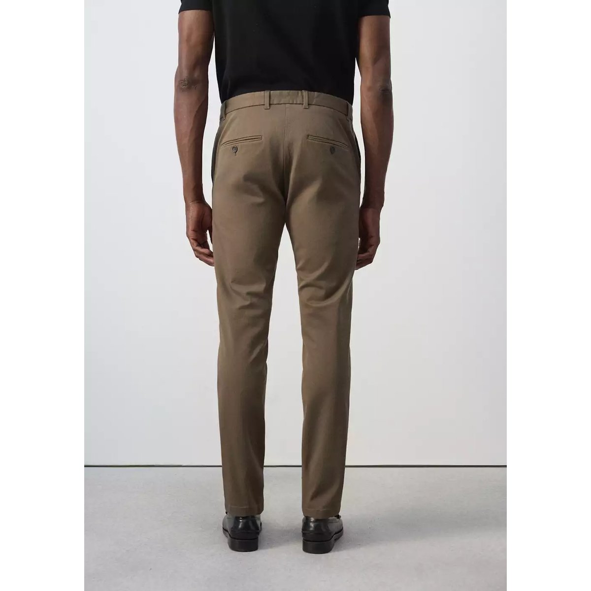 Pantalon Barna slim-fit en sergé marron, MANGO MAN