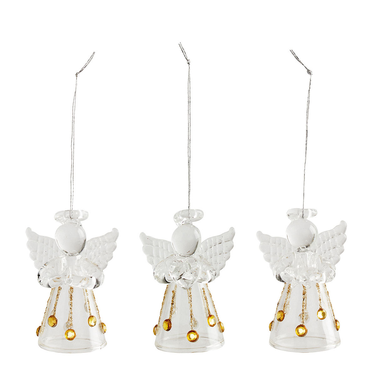 Coffret 3 mini anges en verre transparent, MATHILDE M