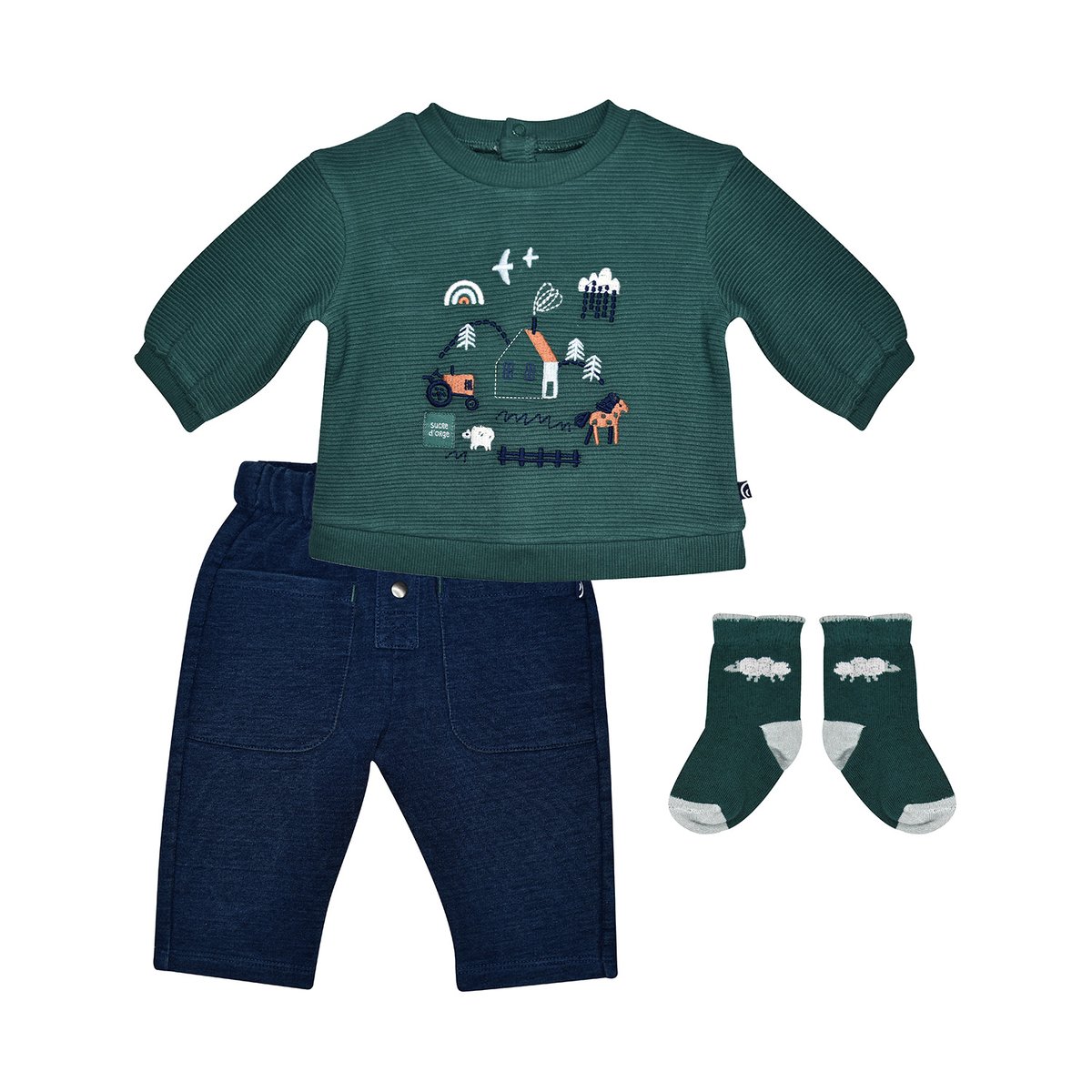 Sweat pantalon chaussettes malone maille vert, SUCRE D'ORGE