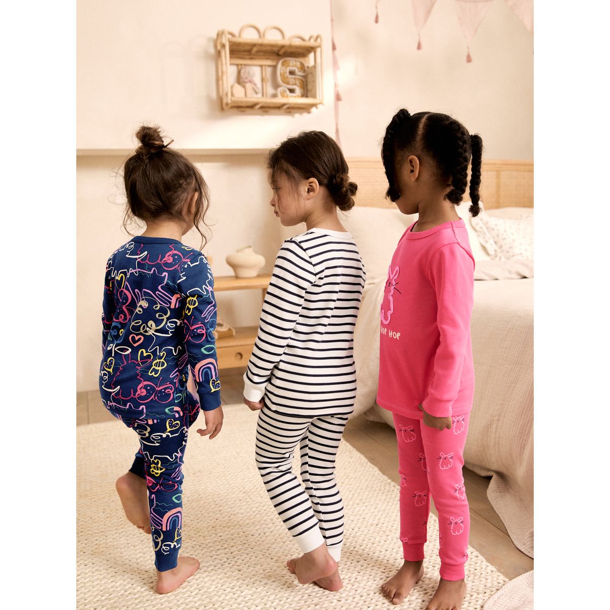 Pyjama douillet, lot de 3 rose, NEXT