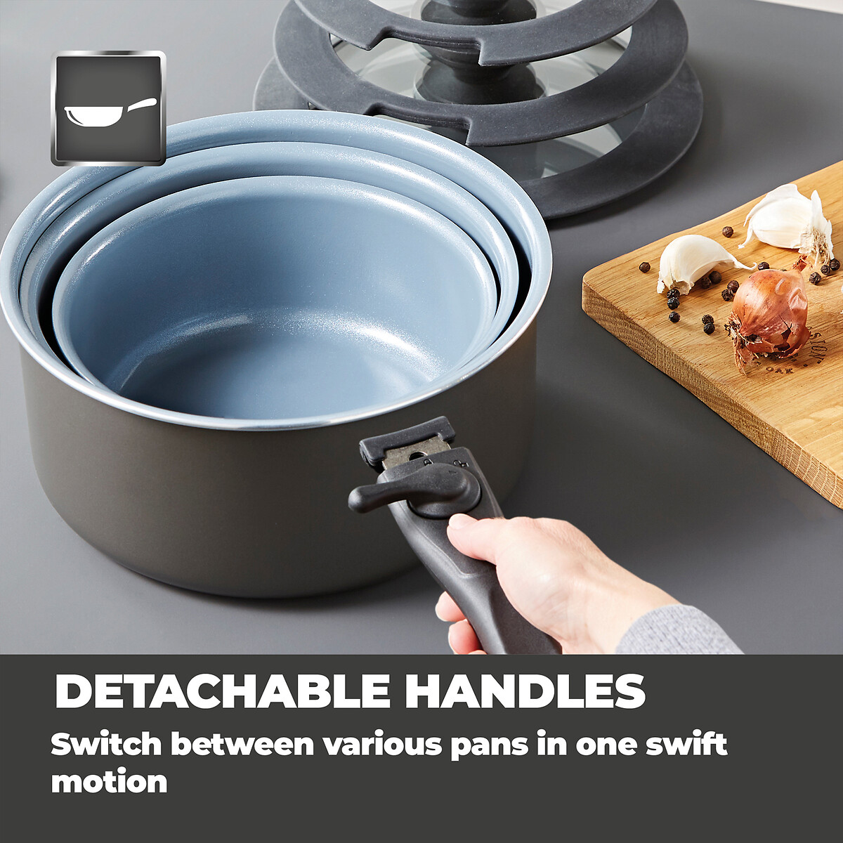 7-Piece Freedom Pan & Cookware Set graphite, TOWER