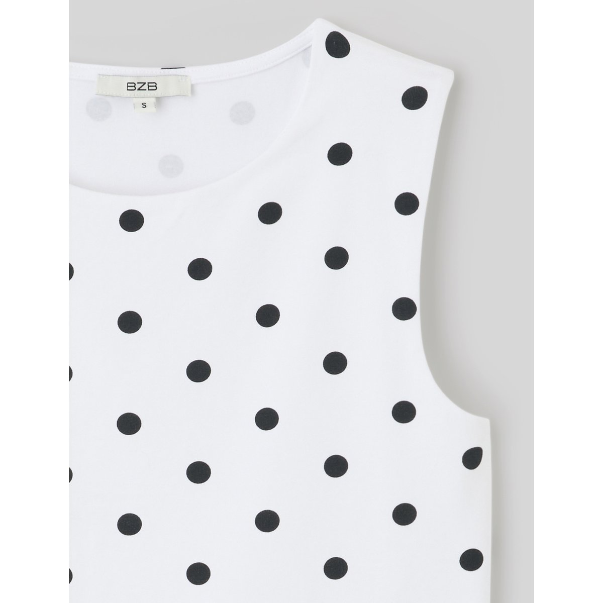 Débardeur imprimé pois blanc, BZB
