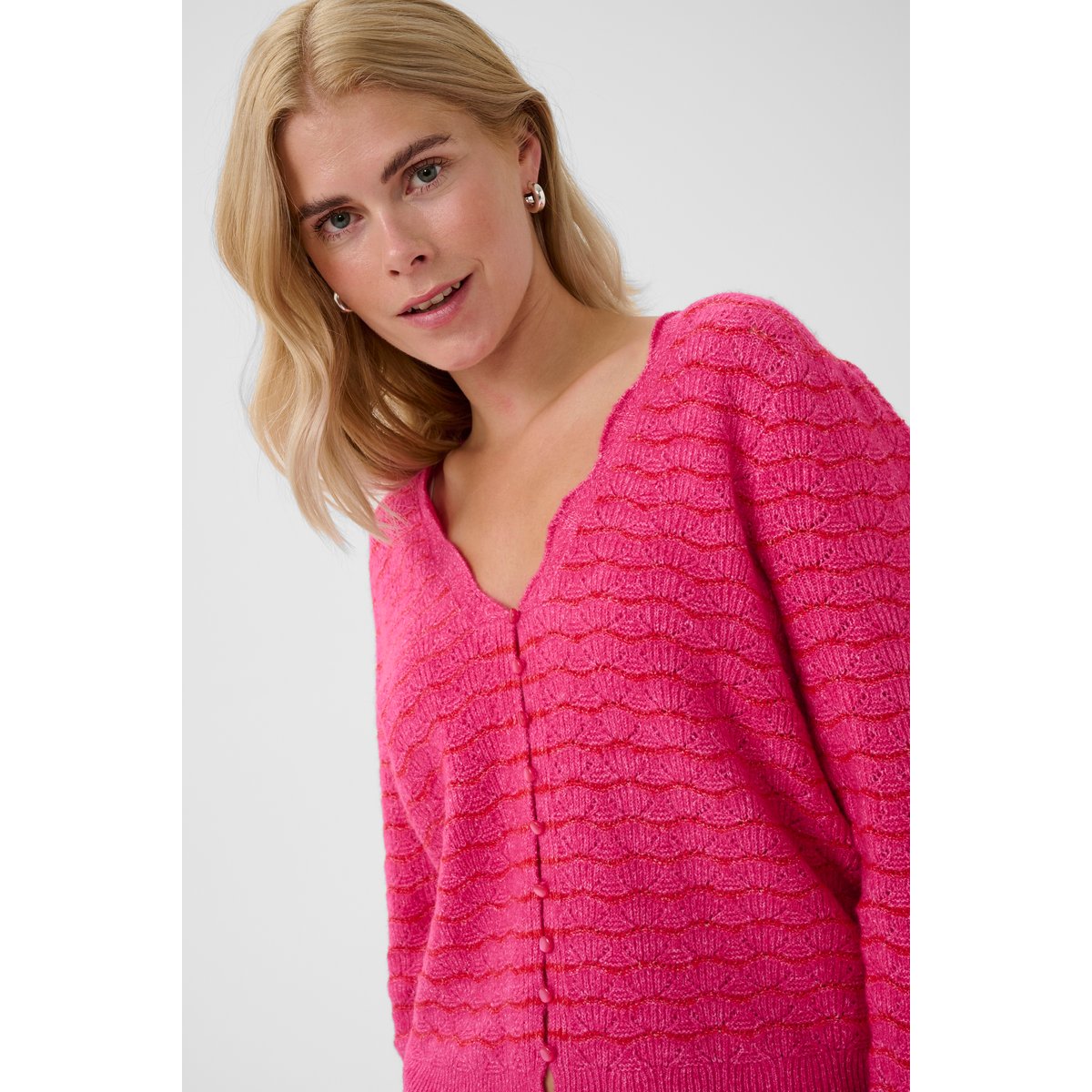 Cardigan à tricot rose rouge pink/red, CULTURE