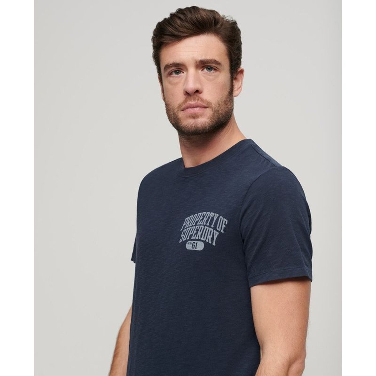 T-shirt à motif Athletic College bleu marine éclipse flammé, SUPERDRY