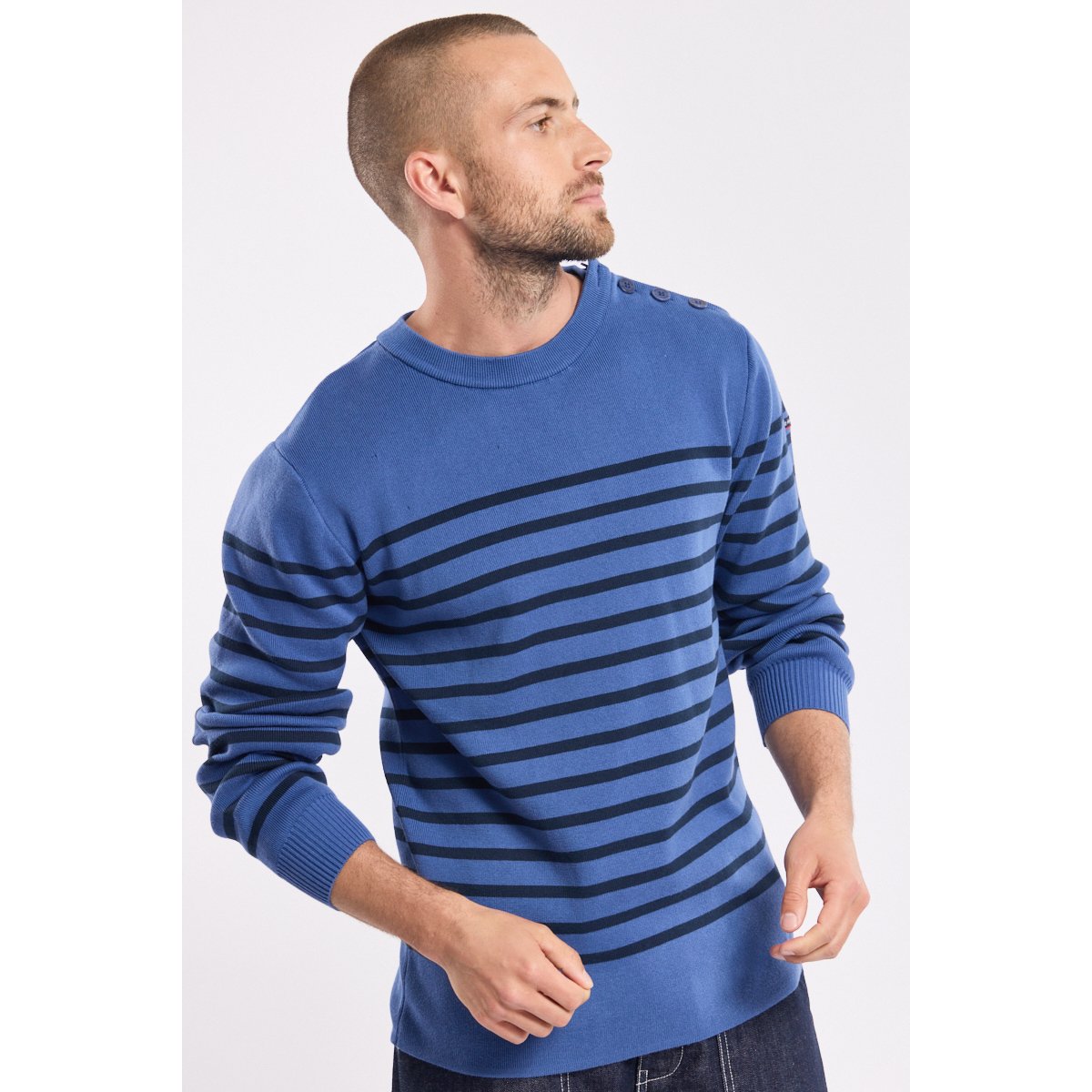 Pull marin en coton obscur/marine deep, ARMOR-LUX