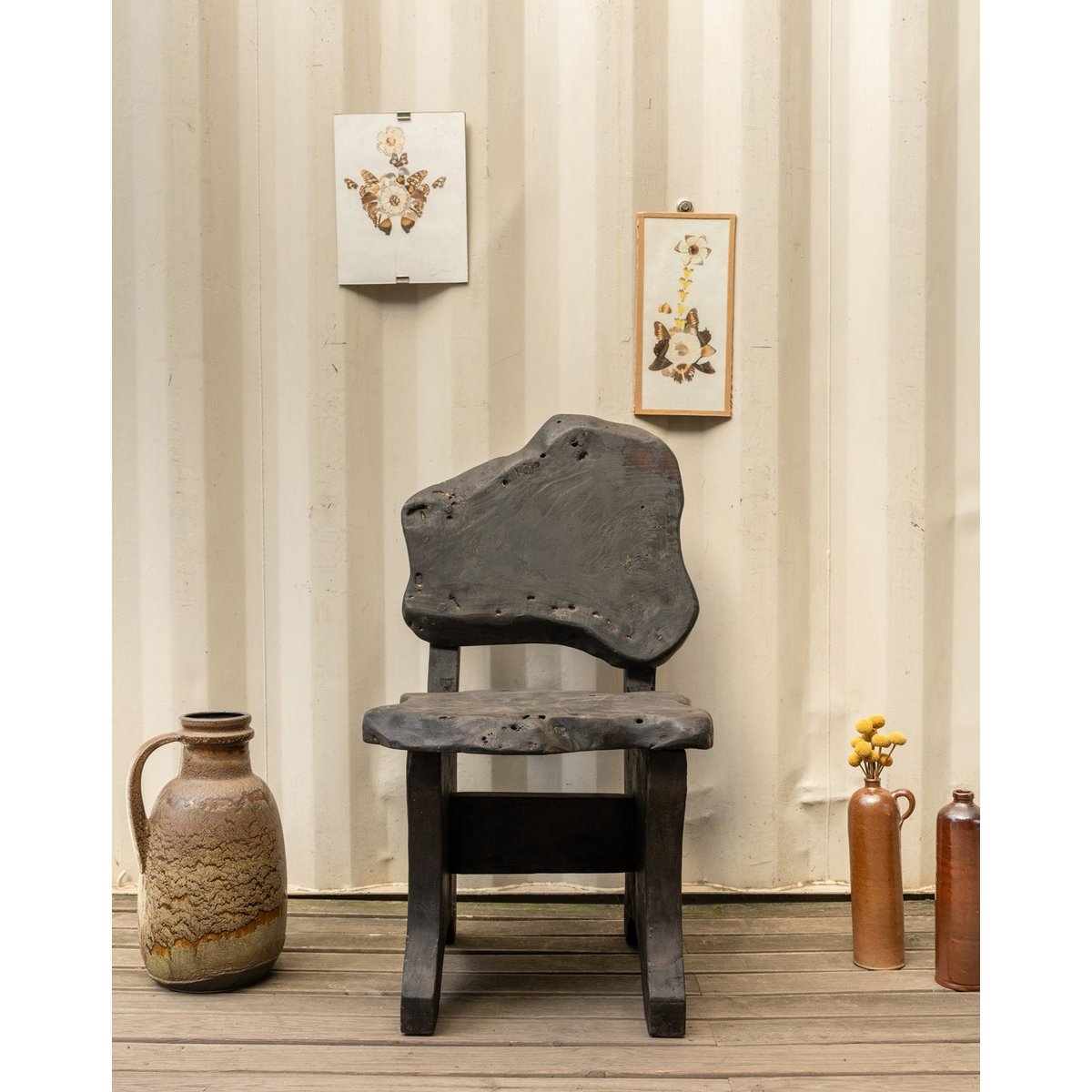Chaise en bois noir Claude N°1518 - Bon état noir, DEBONGOUT