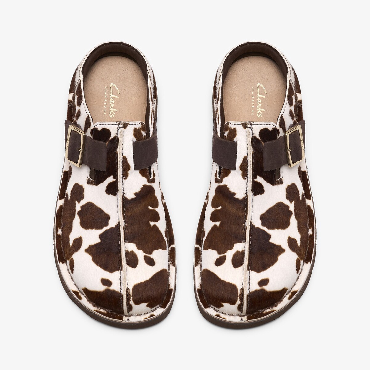 Mules en cuir suède Solsbury Mule, vache marron/blanc, CLARKS