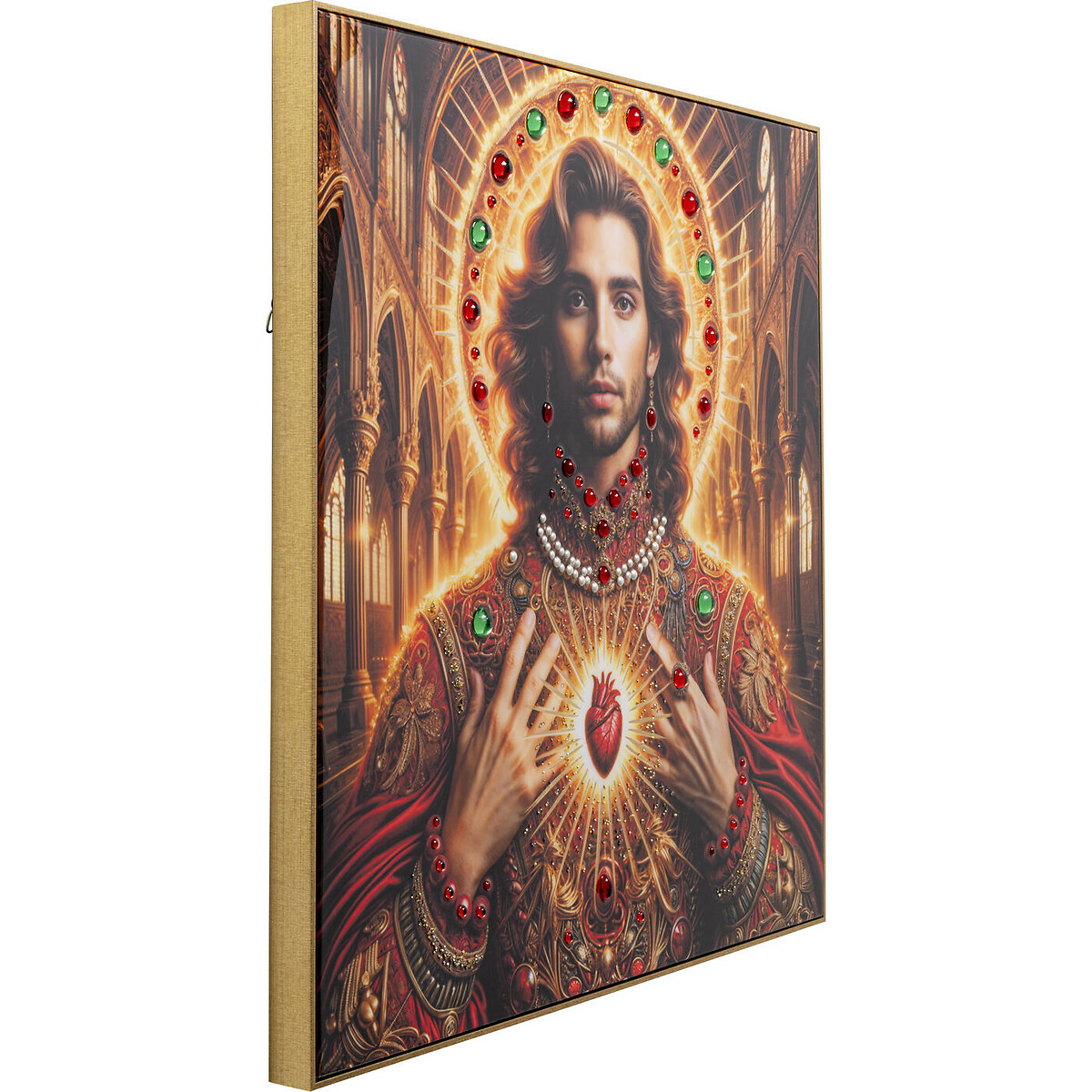Tableau encadré Saint Halo Man 100x100cm marron, KARE DESIGN