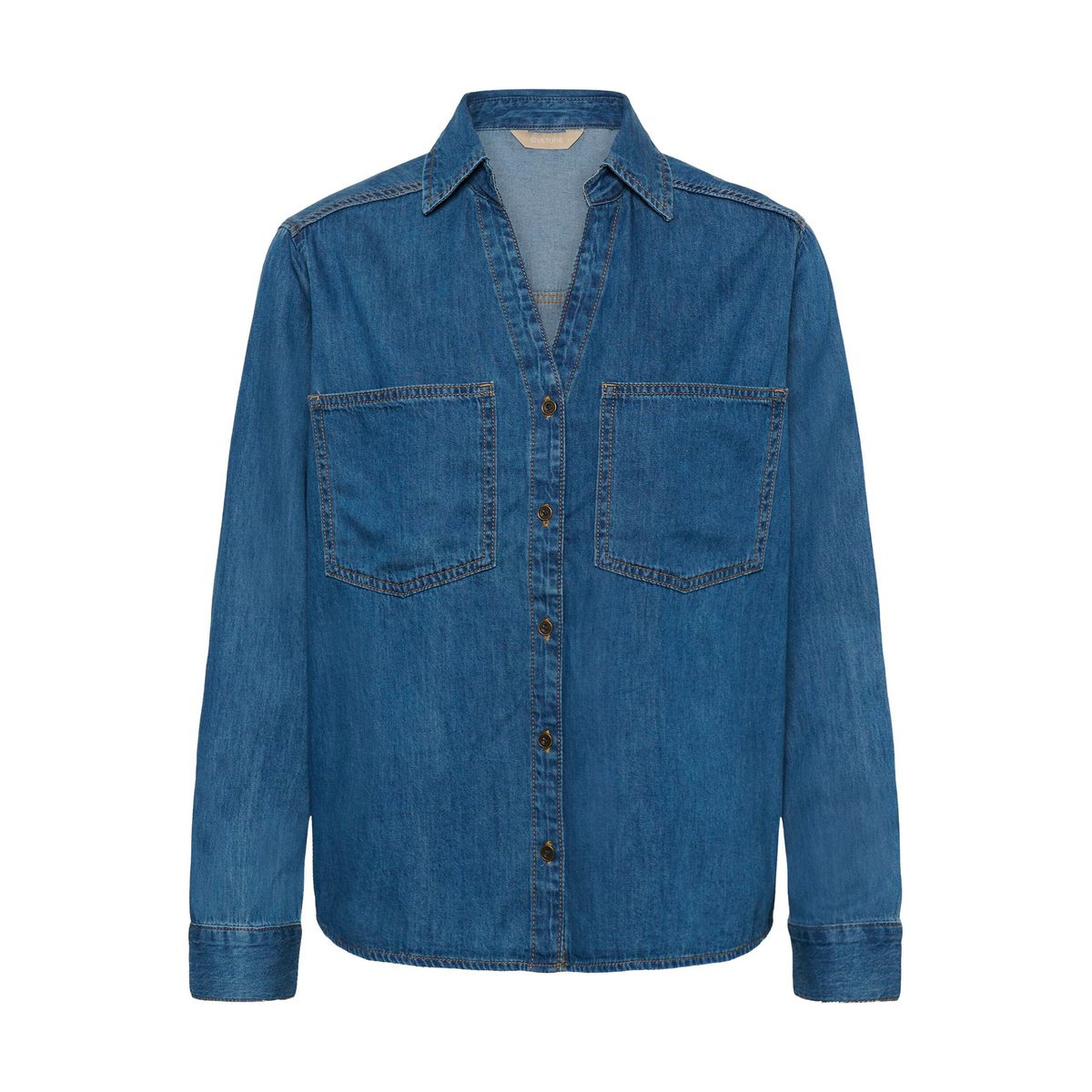 Chemise à manches longues bleu dark blue wash, CULTURE