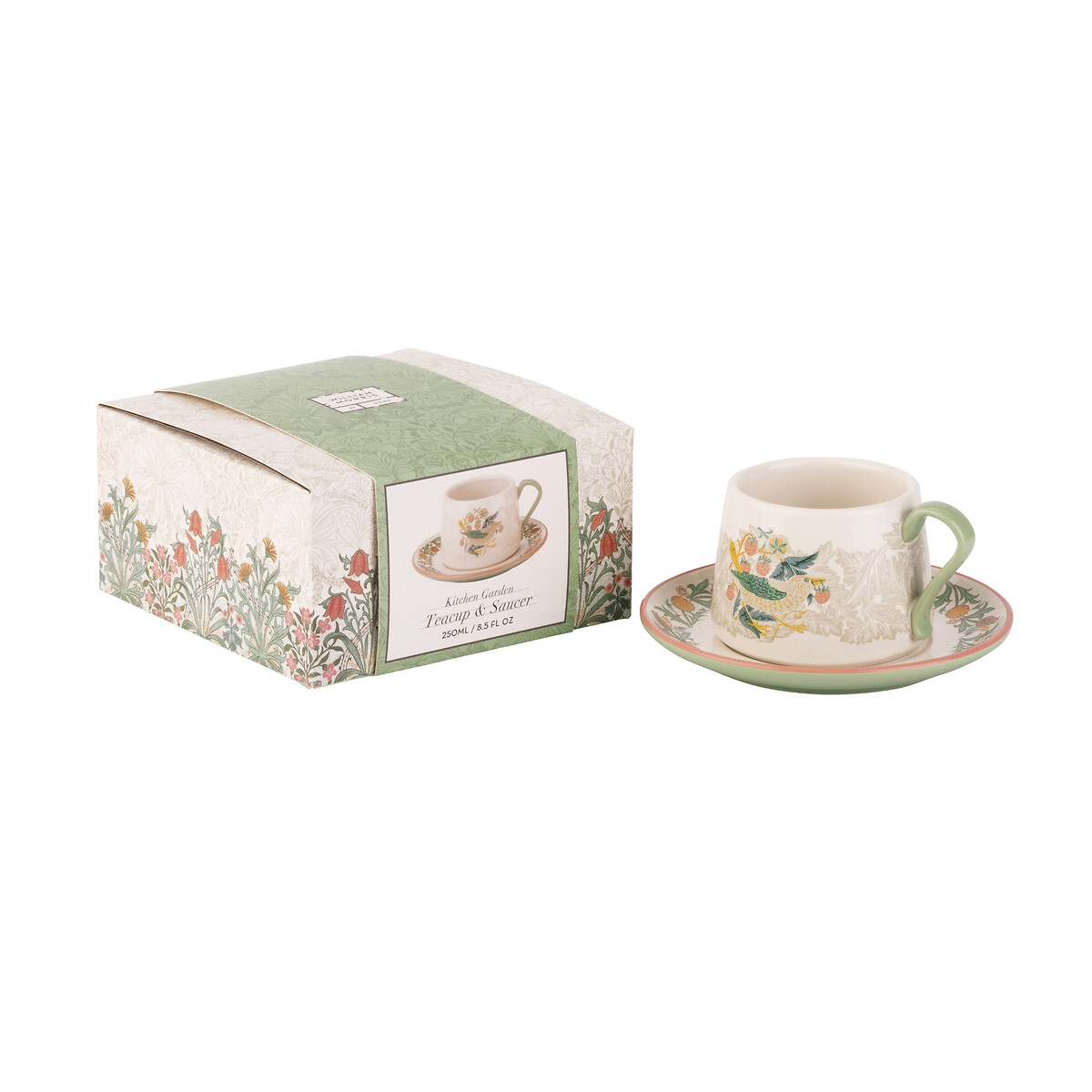 Kitchen Garden Teacupt & Saucer Set multi-coloured, WILLIAM MORRIS AT HOME