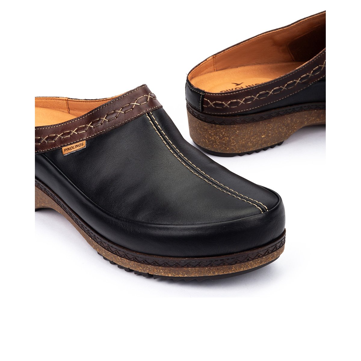 Sabots cuir Granada black, PIKOLINOS