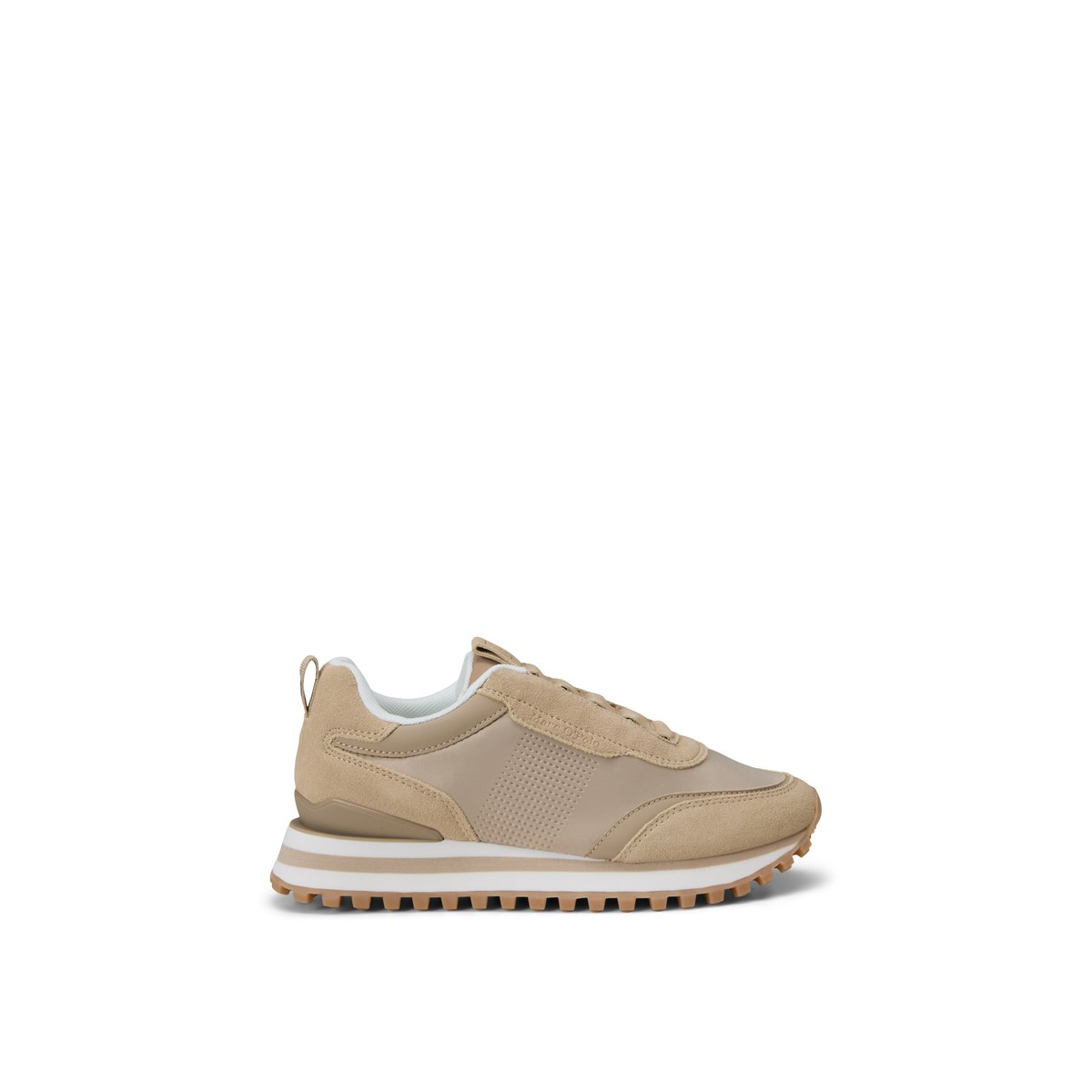 Modèle de baskets Bjorna en néoprène et cuir velours marron, MARC O'POLO