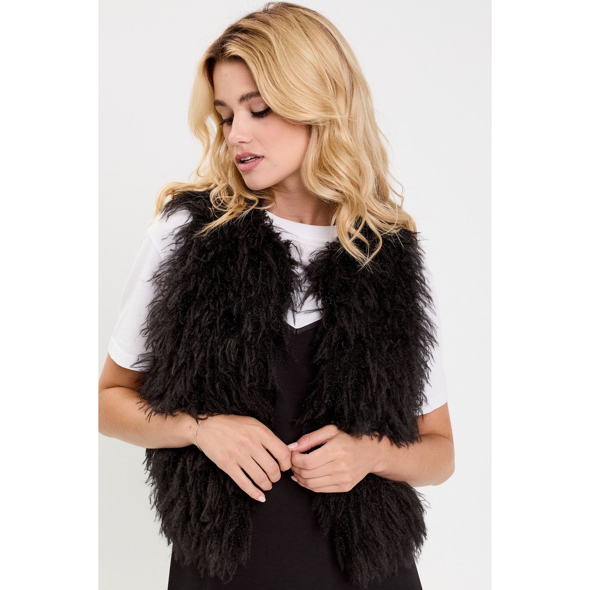 Gilet court sans manches noir, CACHE CACHE