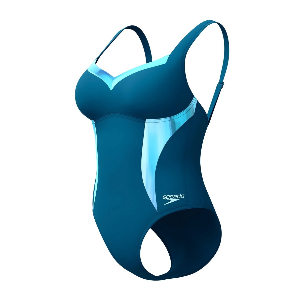 Maillot de bain 1 pièce à col V et bretelles ajustables motif/style imprimé LUNAELUSTRE vert, SPEEDO