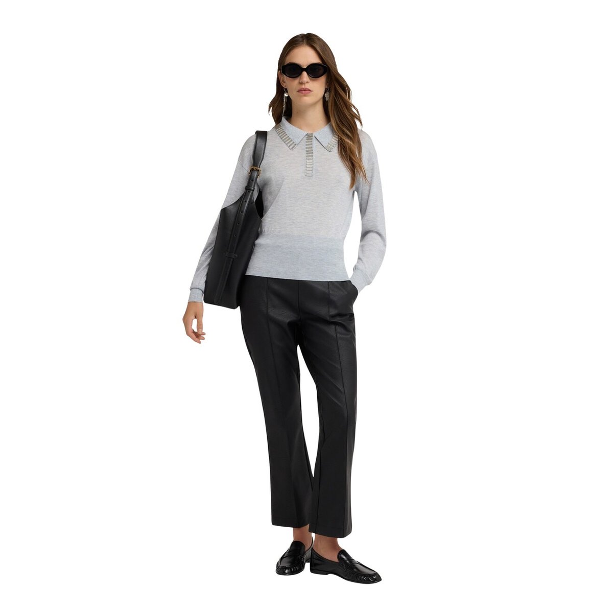 Pantalon kick flare nervuré noir, MOTIVI