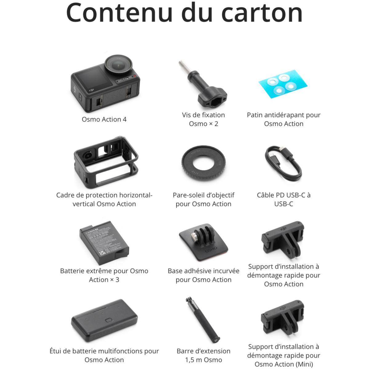 Caméra sport Osmo Action 4 Adventure Combo couleur unique, DJI