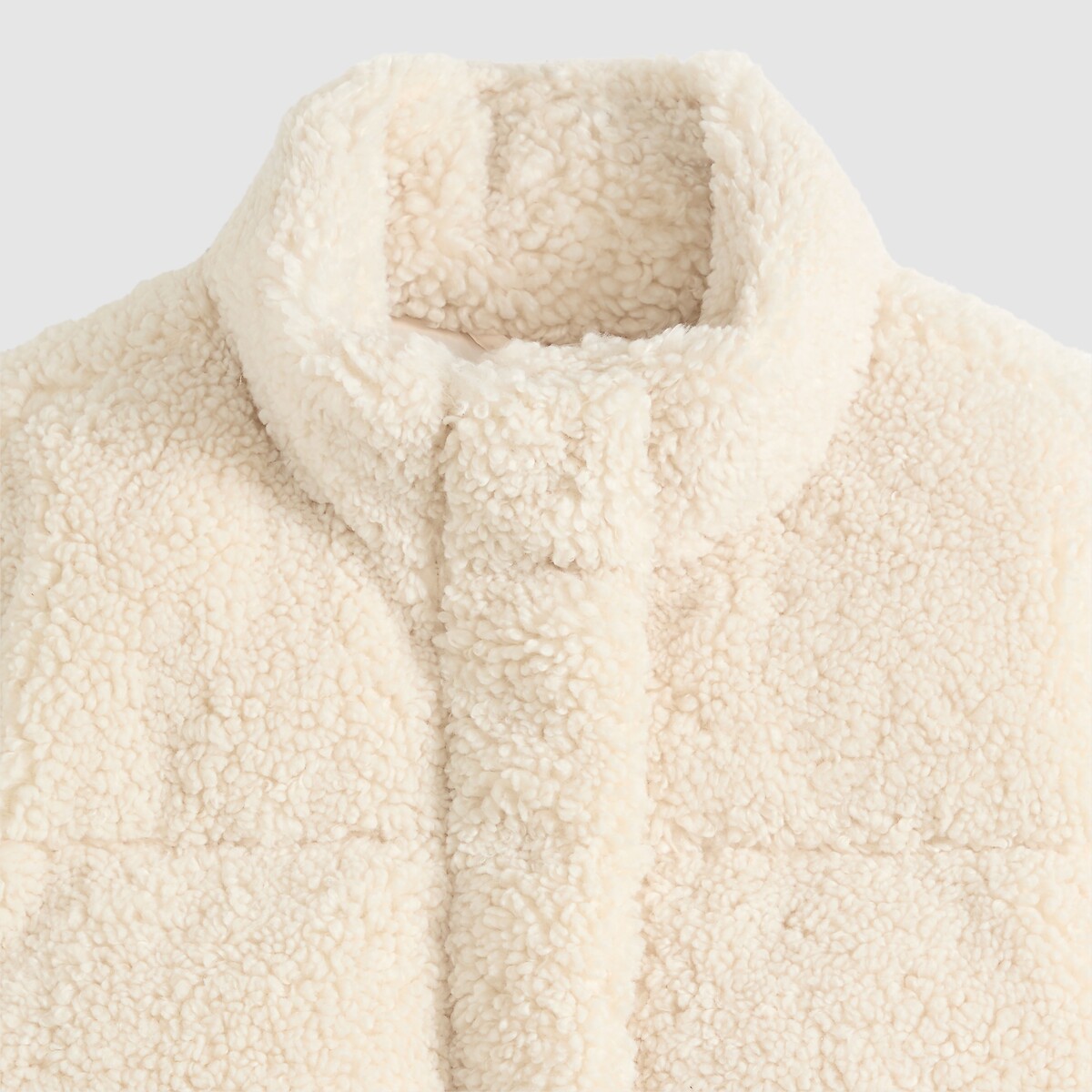 Doudoune courte col montant, en sherpa ecru, LEVI'S