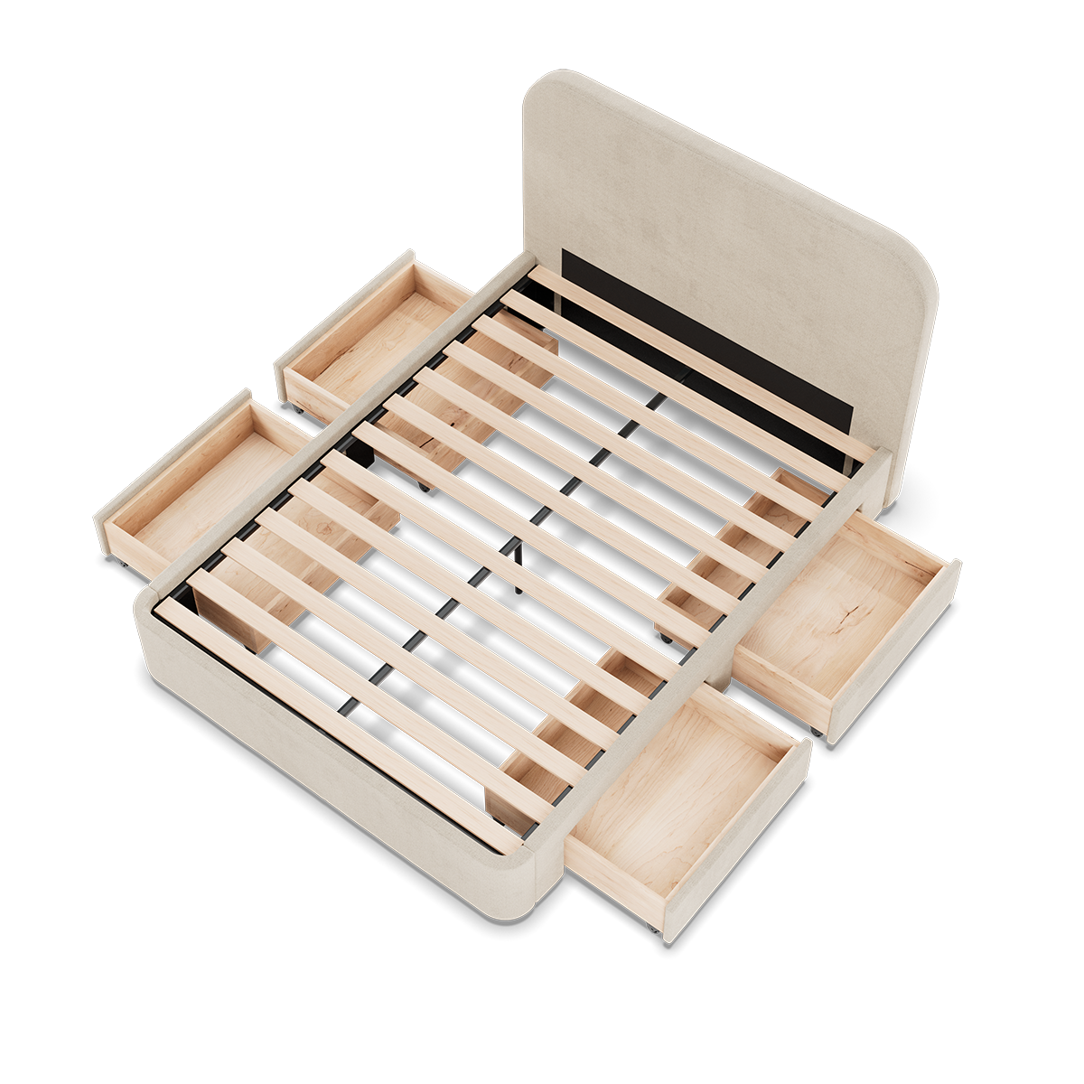 Lit 4 tiroirs NOVA beige, SLOME