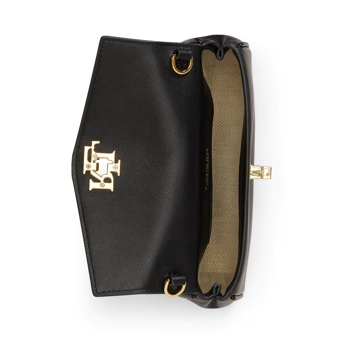 Pochette en cuir de vachette, TRN noir, LAUREN RALPH LAUREN