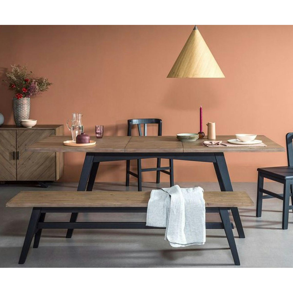 Banc en bois recyclé 160 cm VITTORIA bois naturel, PIER IMPORT