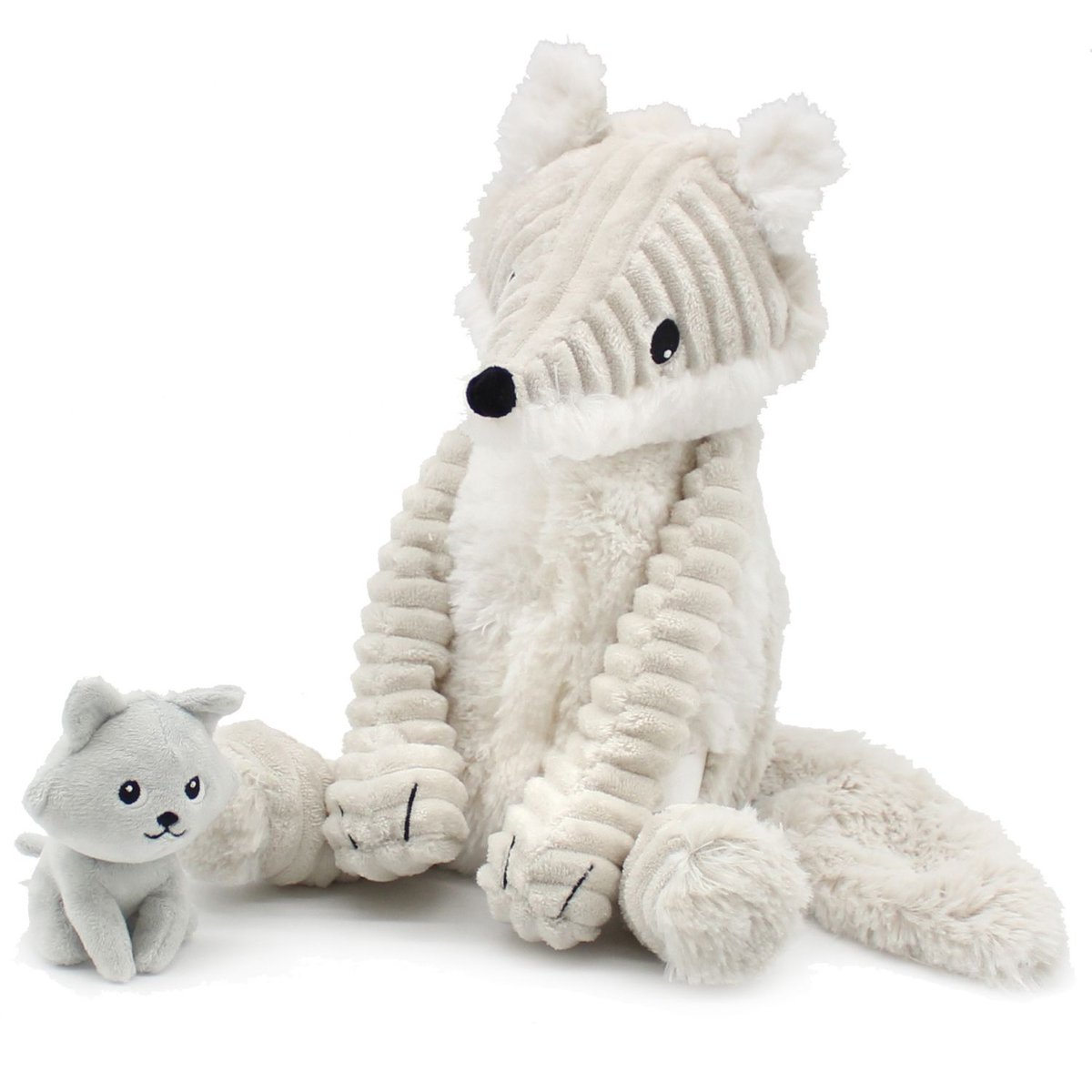 Peluche Frimou maman et bébé gris, blanc, LES DEGLINGOS