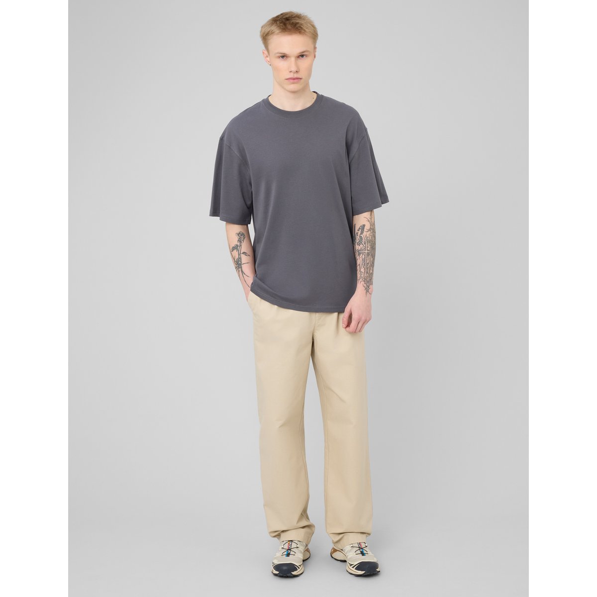 Pantalon double pince blanc cassé, BZB