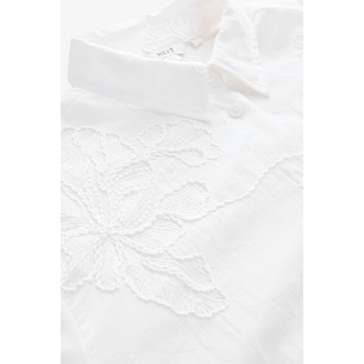 Chemise imprimée texturé à broderie cornely blanc, NEXT