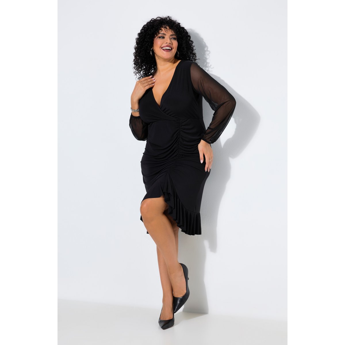 Robe en jersey noir, ULLA POPKEN