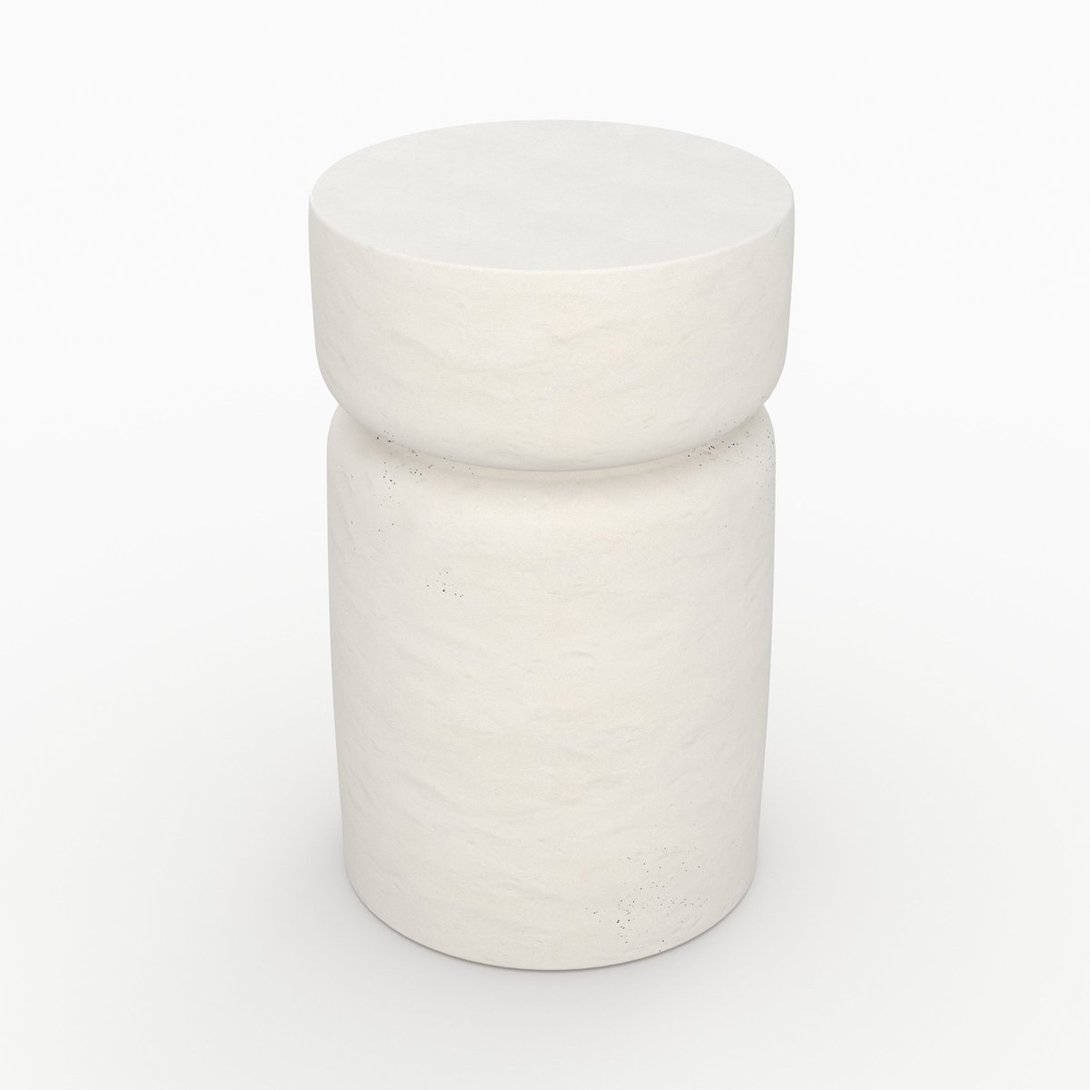 Table d'appoint ronde en béton D30 cm - TAHITI blanc, MAISON PAVANE