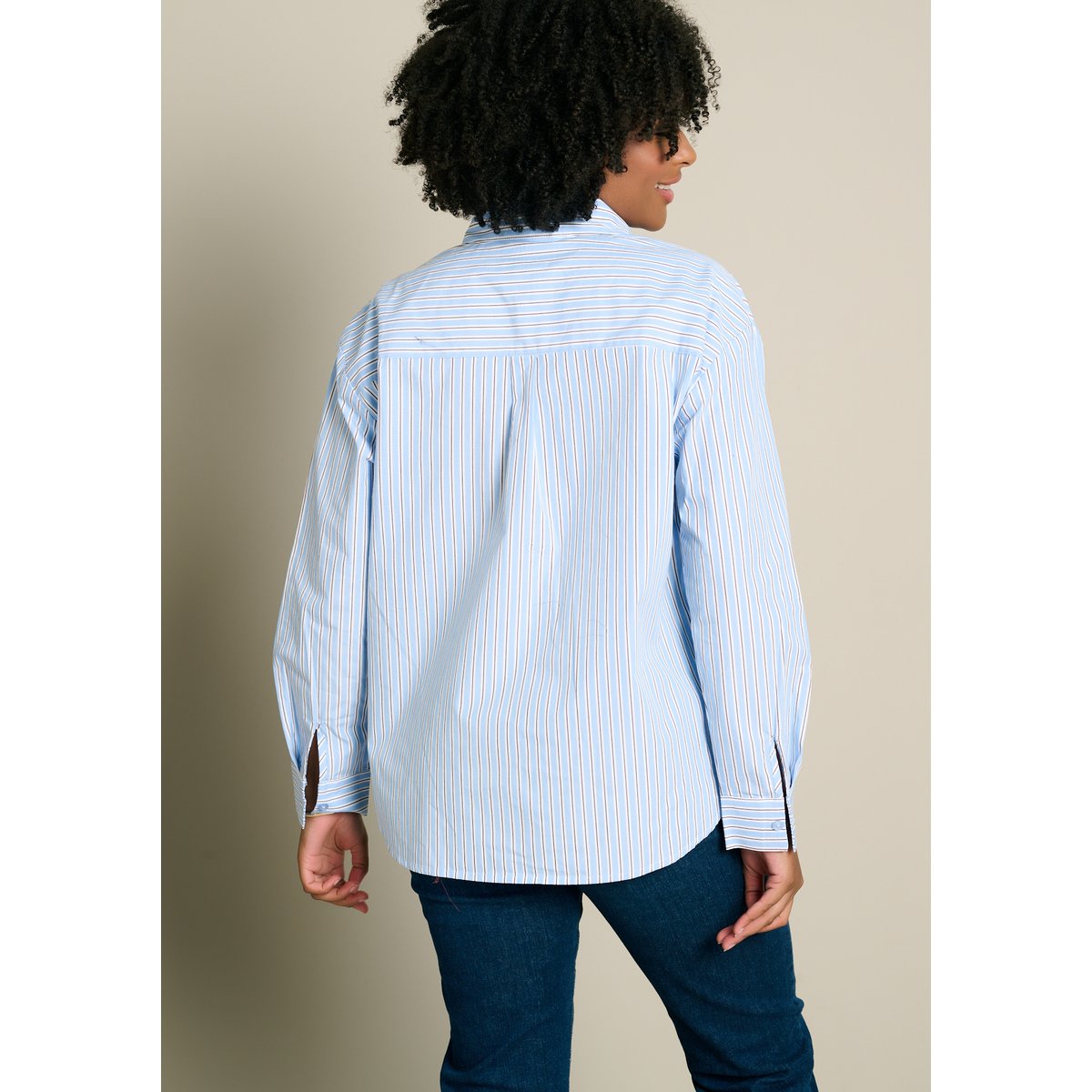Chemise rayée poche poitrine bleu, LOLALIZA