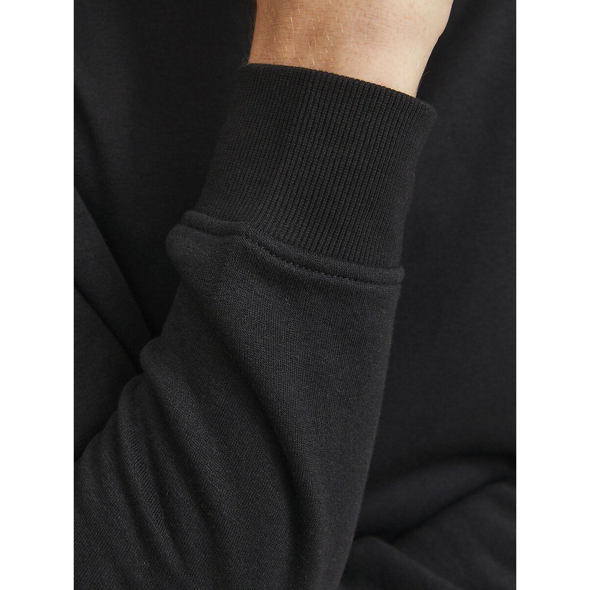 Sweat col demi-zippé noir, JACK & JONES