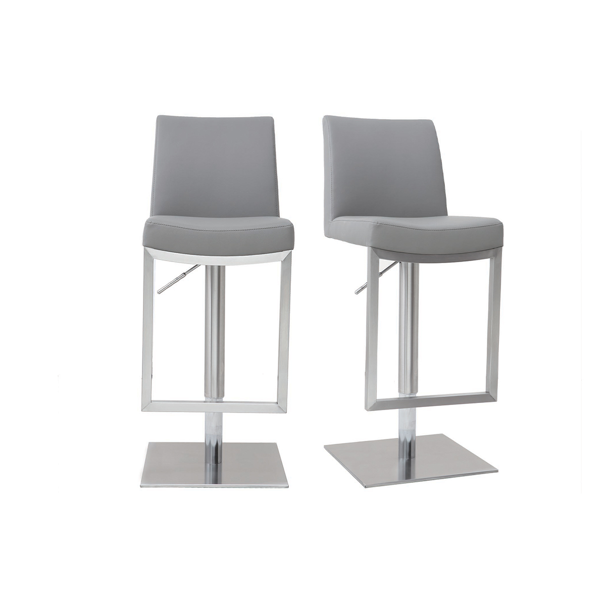 Tabourets de bar relevables (lot de 2) KYLE gris, MILIBOO