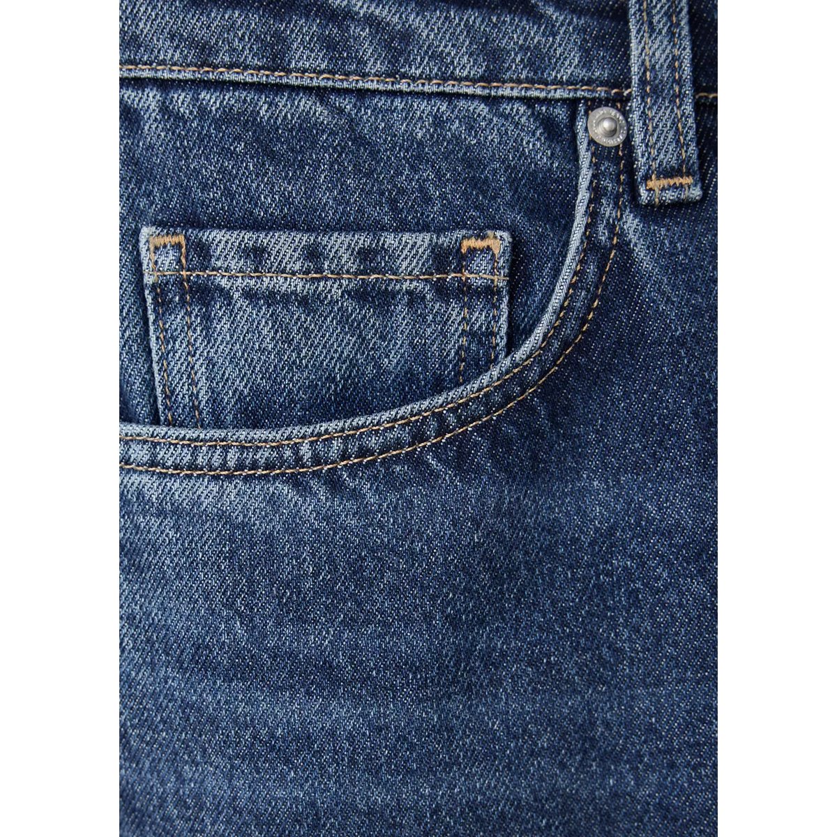 Jean balloon crop bleu foncé, MANGO
