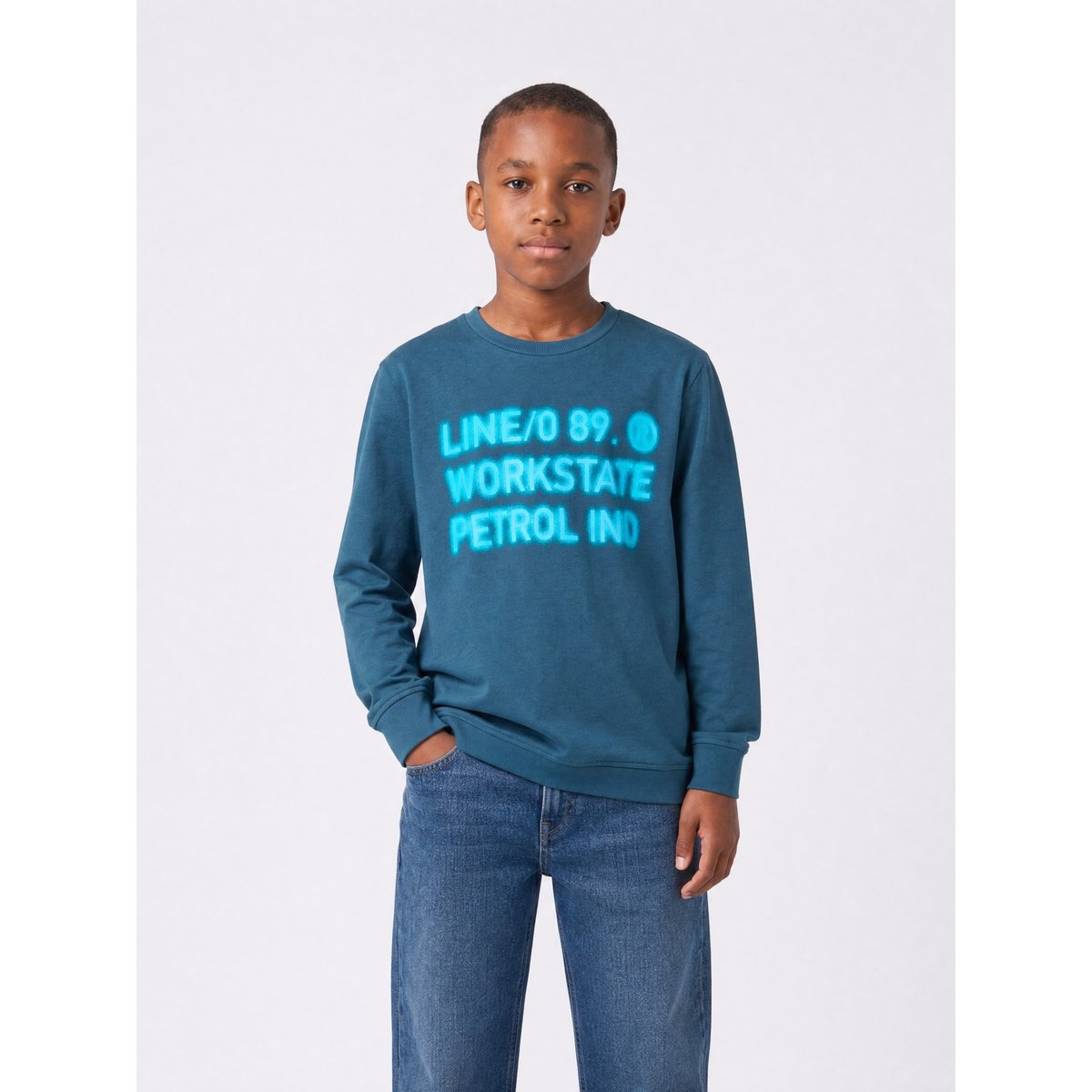 Sweat imprimé millbrook bleu storm blue, PETROL INDUSTRIES