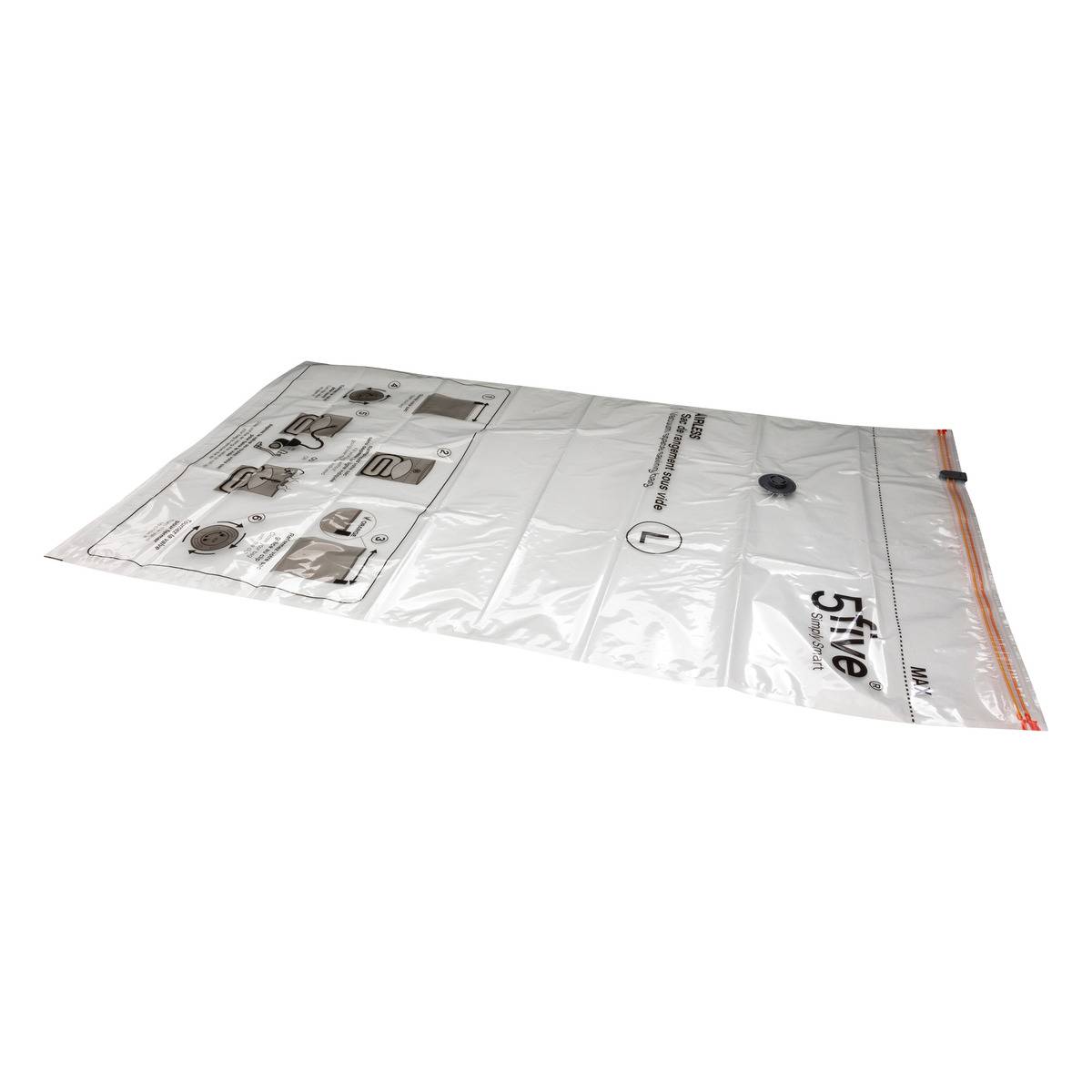 Lot de 10 sacs sous vide pour compression de literie AIR transparent, 5FIVE SIMPLY SMART
