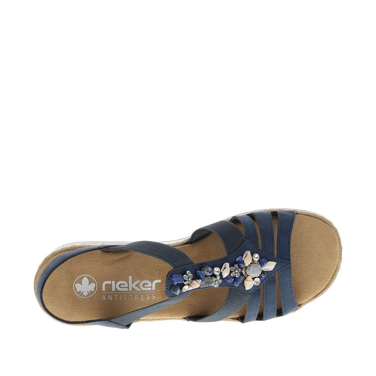 Nu-pieds/sandales femme bleu bleu, RIEKER