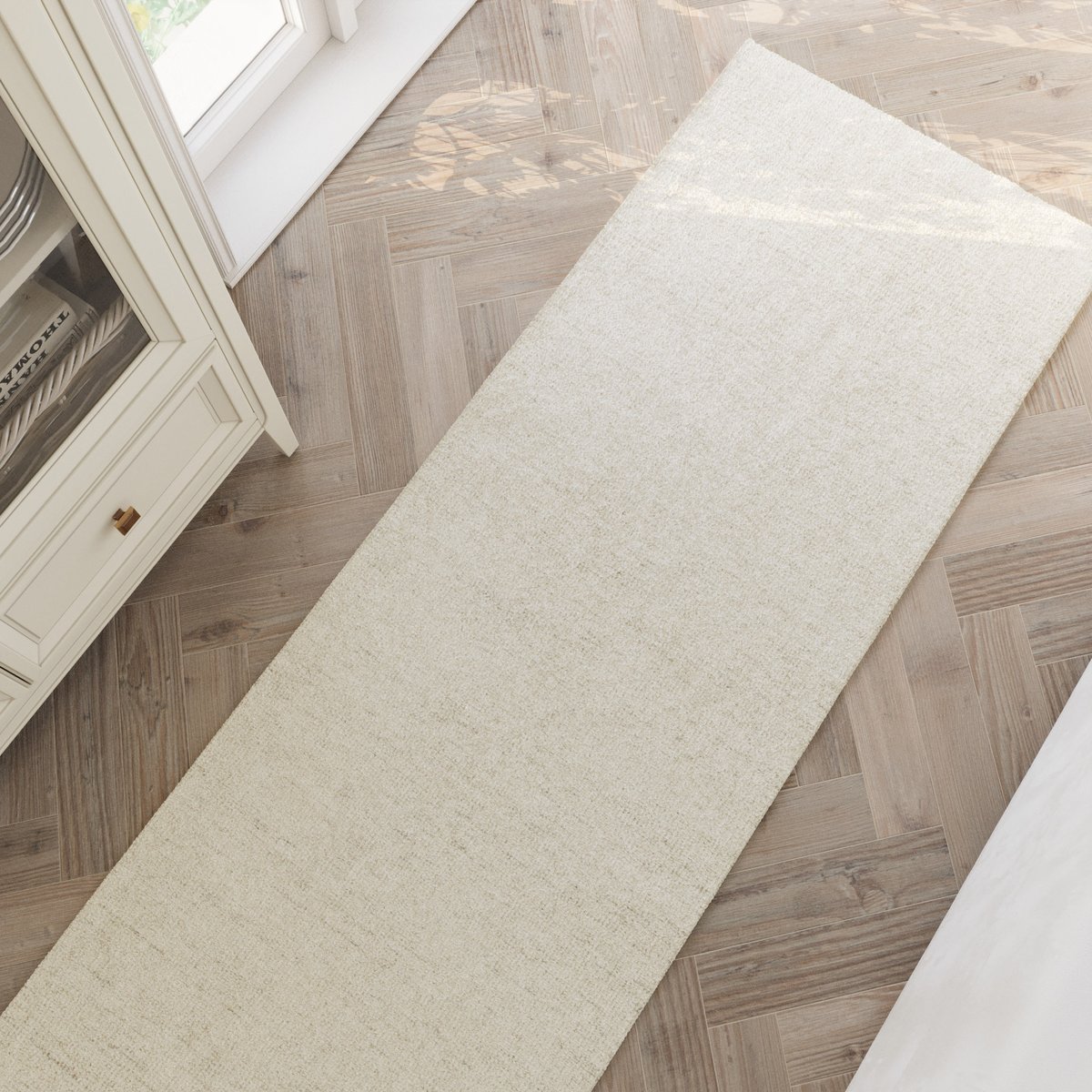 Tapis de couloir en laine , HAMPTONS SIXTEEN ivoire chiné, WECON HOME
