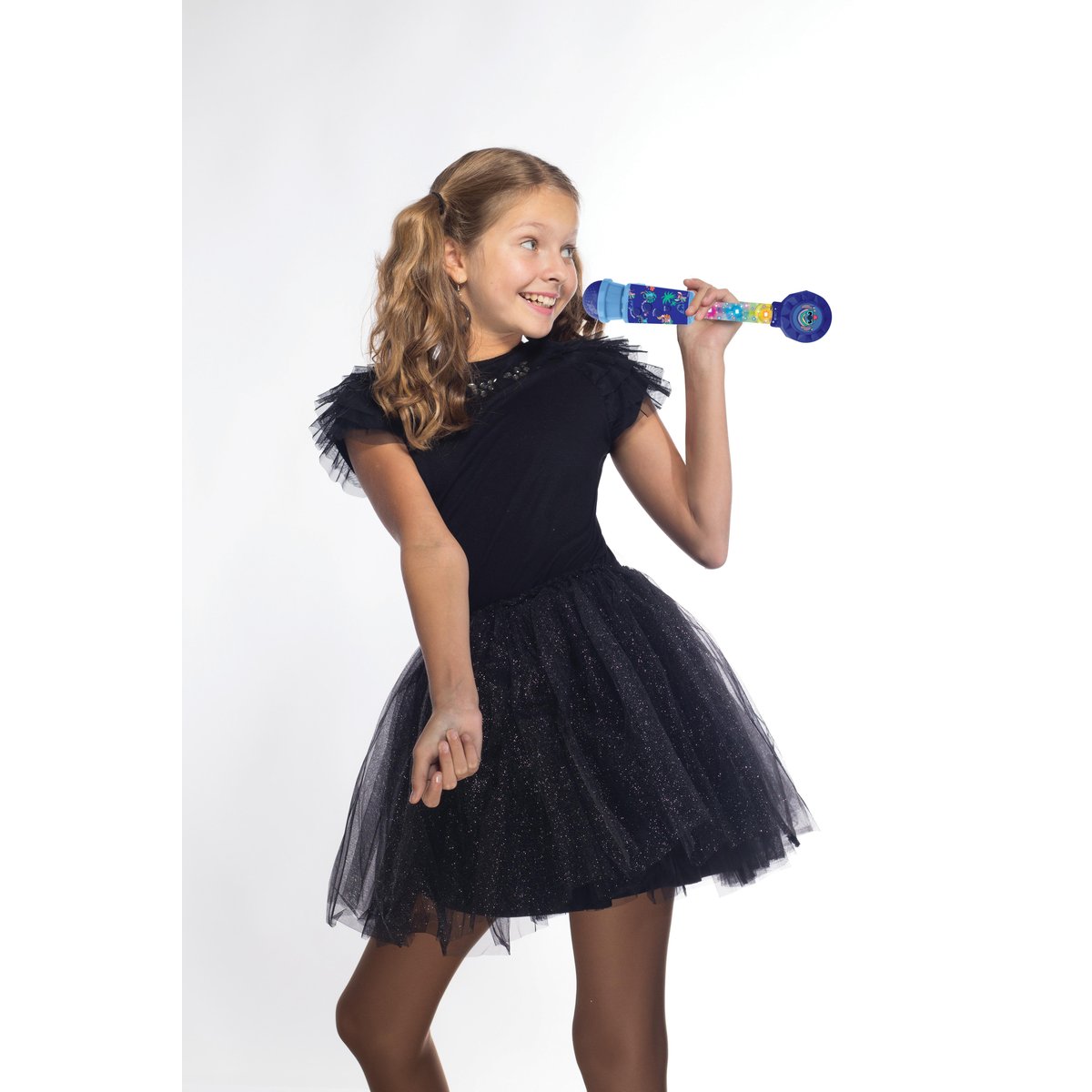 Microphone Stitch avec tube lumineux et enceinte bleu, LEXIBOOK