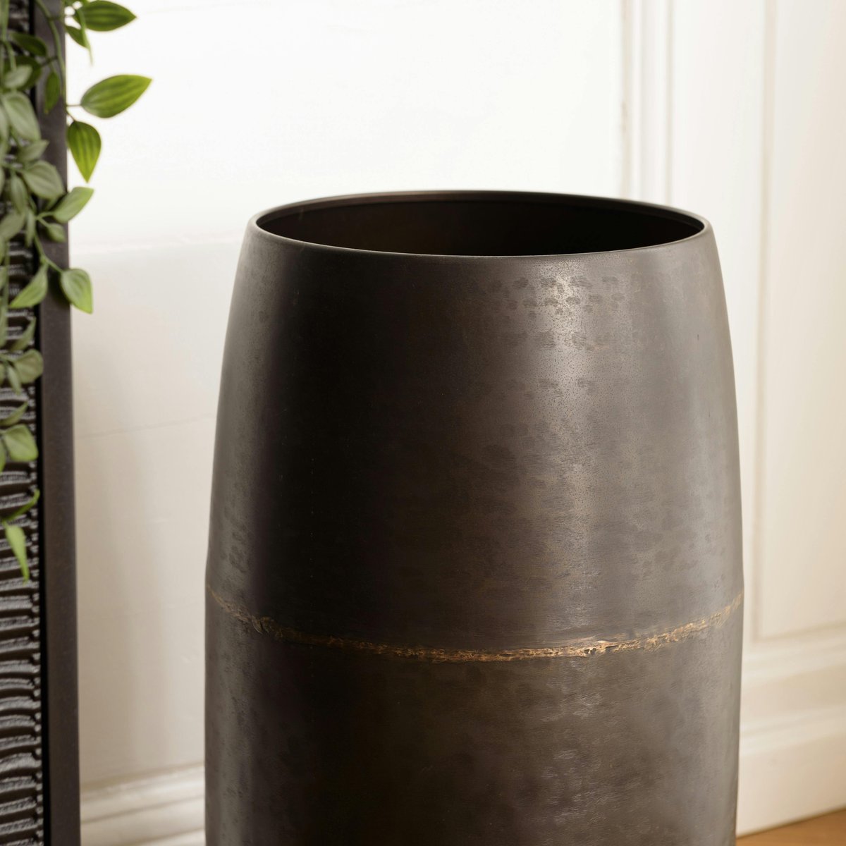 Grand vase rond métal brun antique ZALA marron, PIER IMPORT