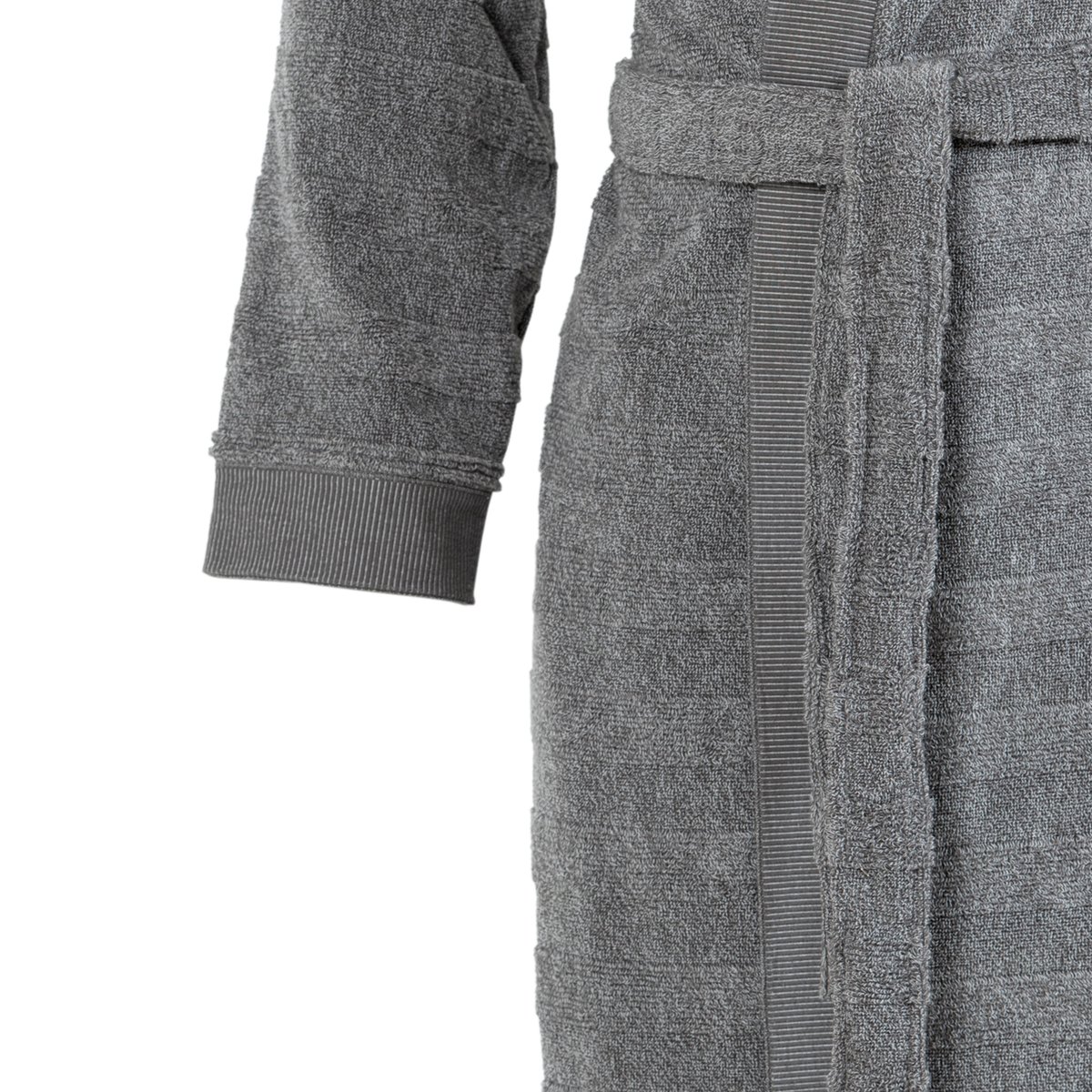 Peignoir coton col kimono GRIZZLI gris, CARRE BLANC