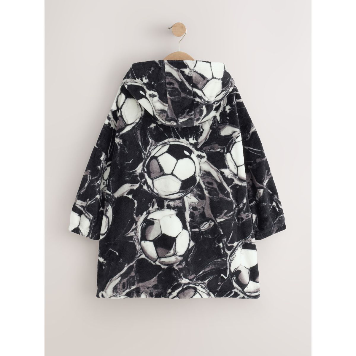 Poncho en polaire football noir/blanc, NEXT