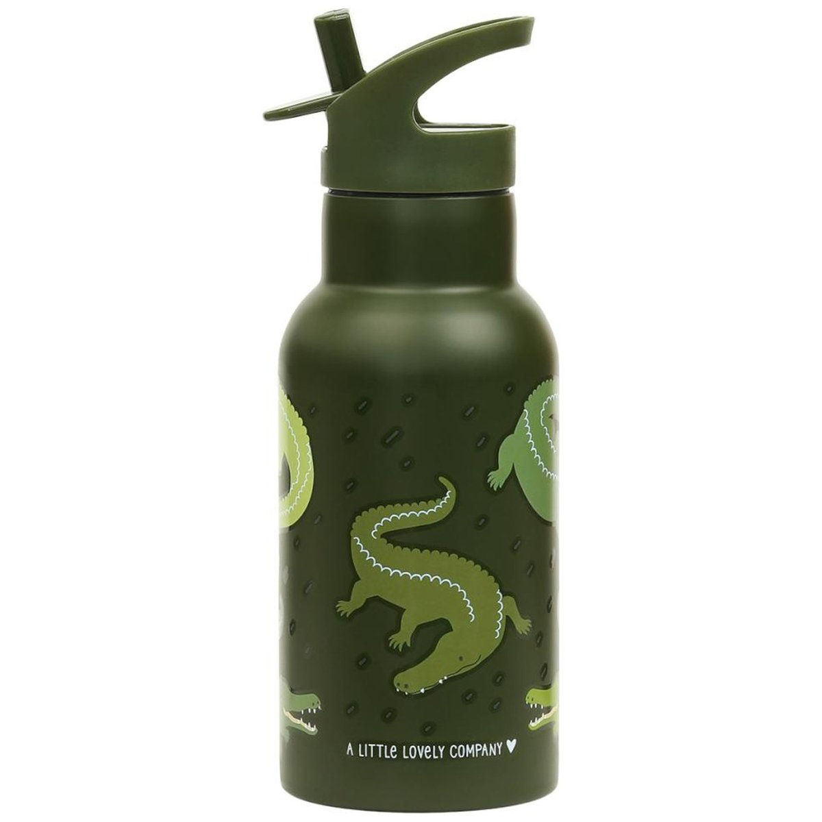 Gourde isotherme Crocodiles vert, A LITTLE LOVELY COMPANY