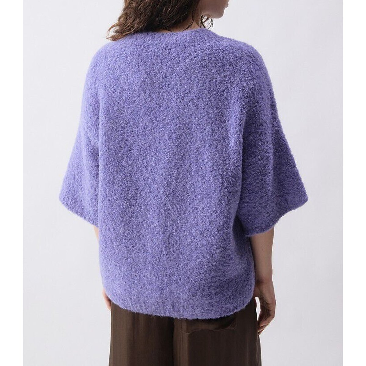 Zolly Loose Fit Jumper with Crew Neck and Short Sleeves light purple, AMERICAN VINTAGE