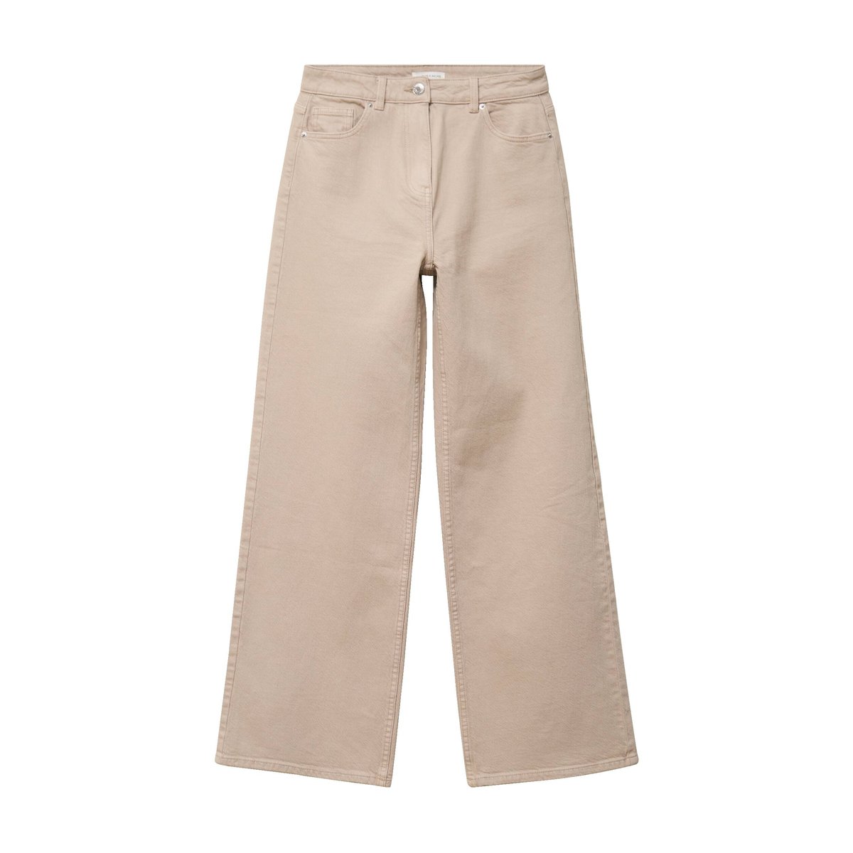 Jean wide leg taille haute beige, CACHE CACHE